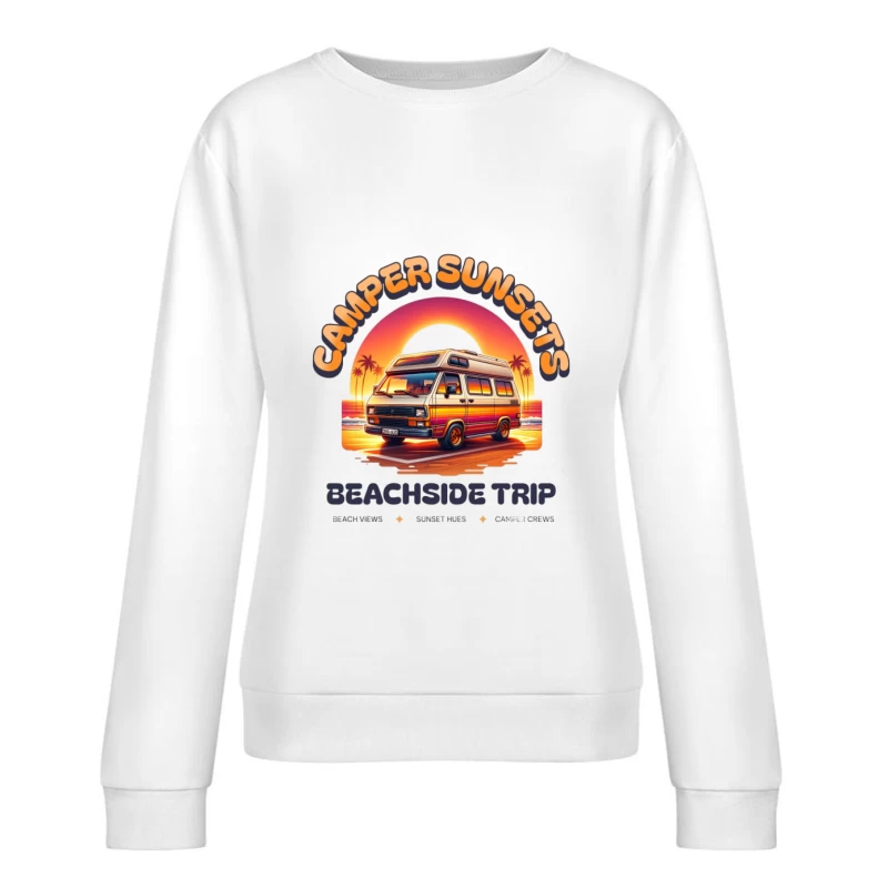 Strandreise mit Camper und Sonnenuntergängen Damen Pullover Sweatshirt