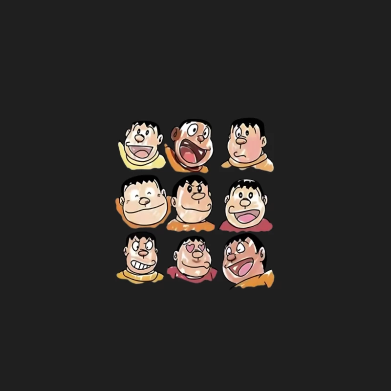 Différentes expressions faciales du personnage de bande dessinée Homme Débardeur