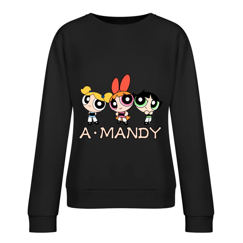 Powerpuff Mädchen Cartoon Damen Pullover Sweatshirt