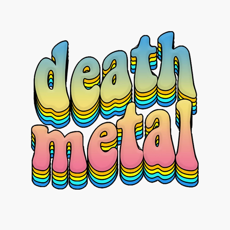 death metal_  Rainbow Graphic Design Logo Cotton Tote Bag