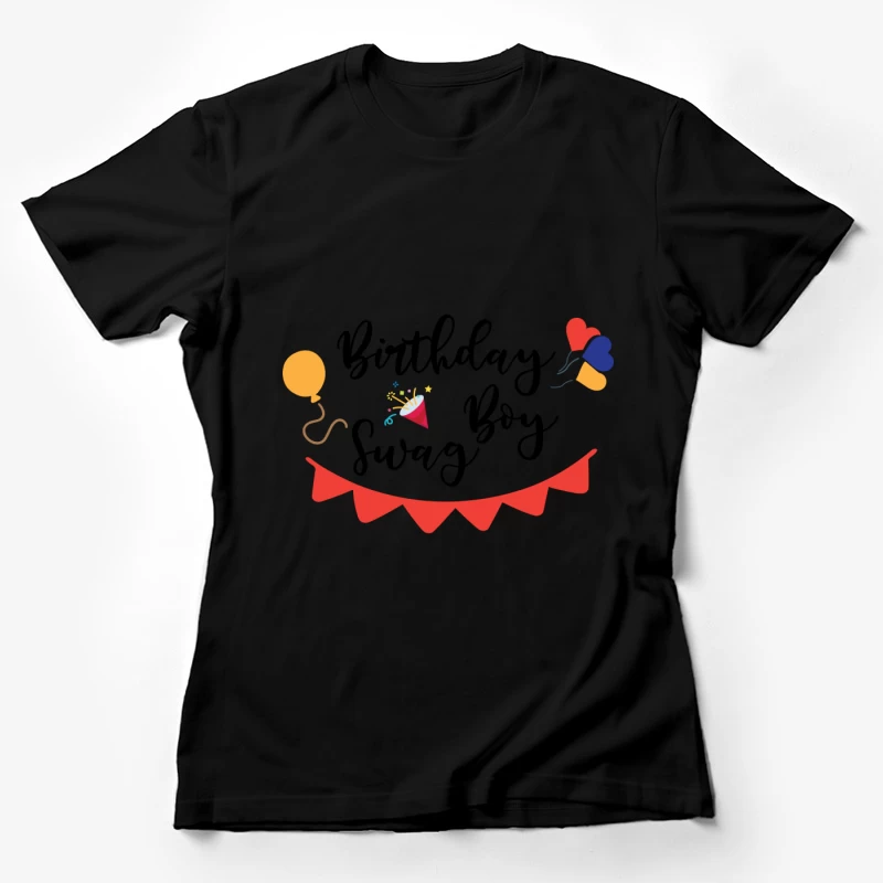 Fête colorée avec ballons et fanions Femme T-Shirt