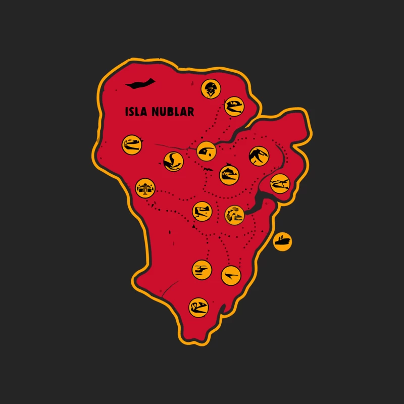 Isla Nublar: Jurassic Park's Iconic Red Island Map Female Pullover Sweatshirt