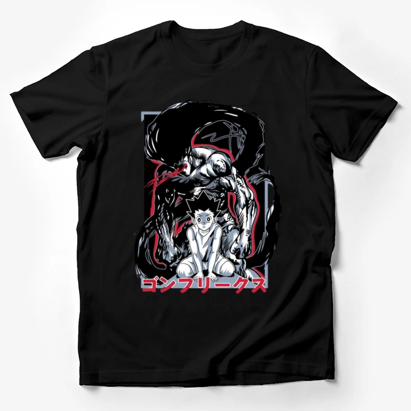 Anime Charakter und dunkle Gestalt Herren T-Shirt