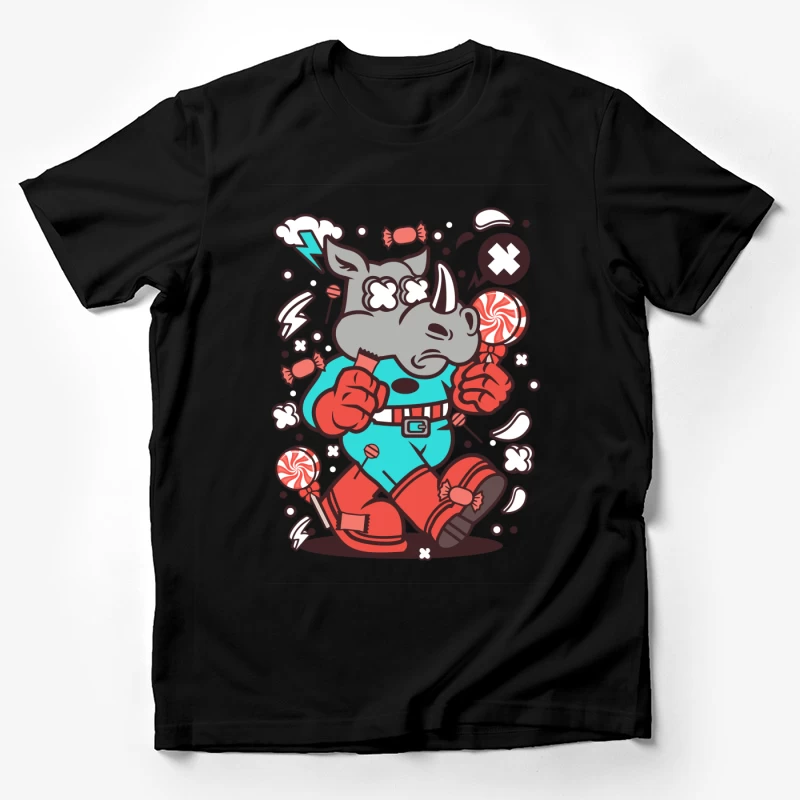 Rhino super-héros, sucettes et bonbons Homme T-Shirt