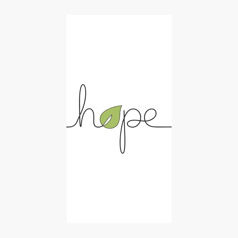 Minimalist Hope Typography with Nature-Inspired Green Leaf iPhone Case