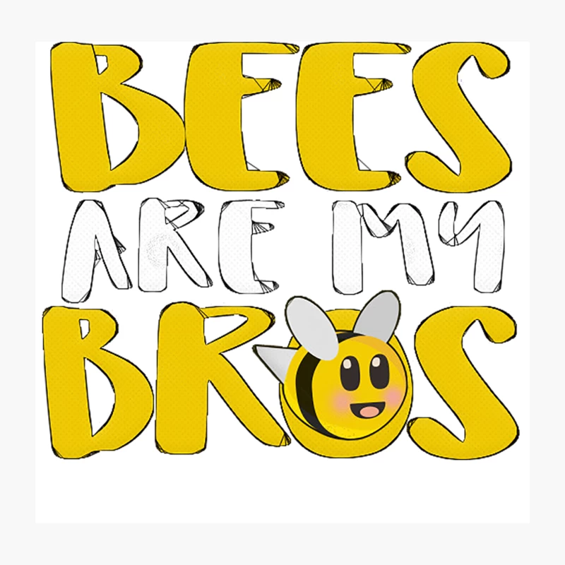 Bees Are My Bros Design Throw Pillow
