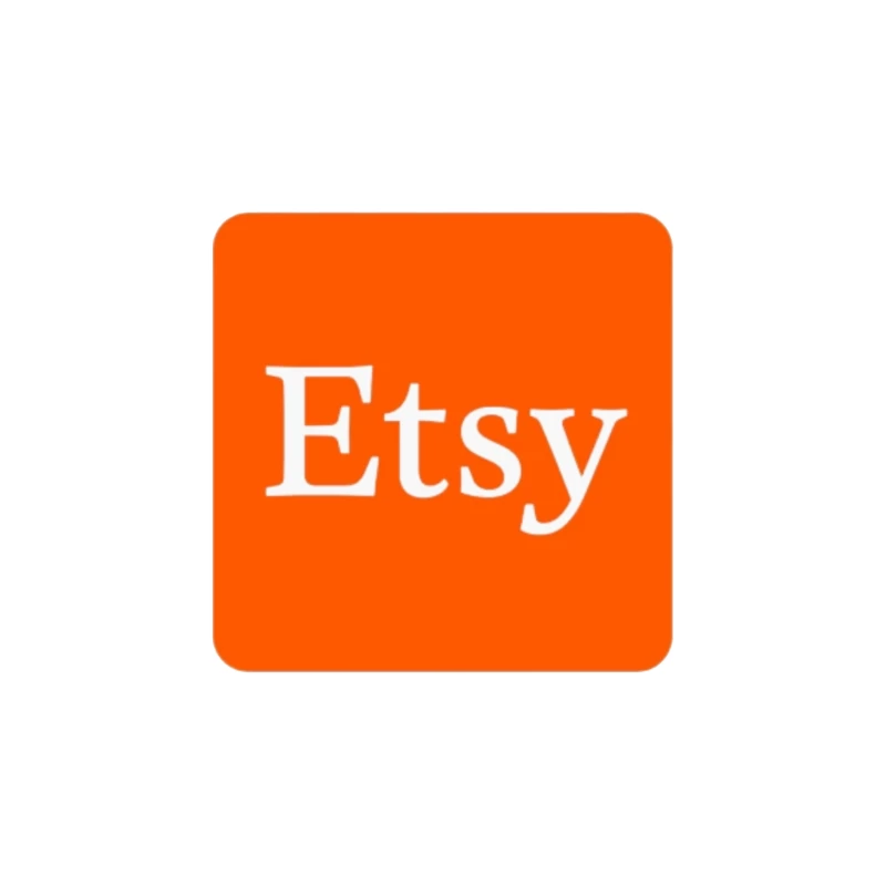 Etsy Official Logo - Orange Square E-commerce Marketplace Icon Tapestry