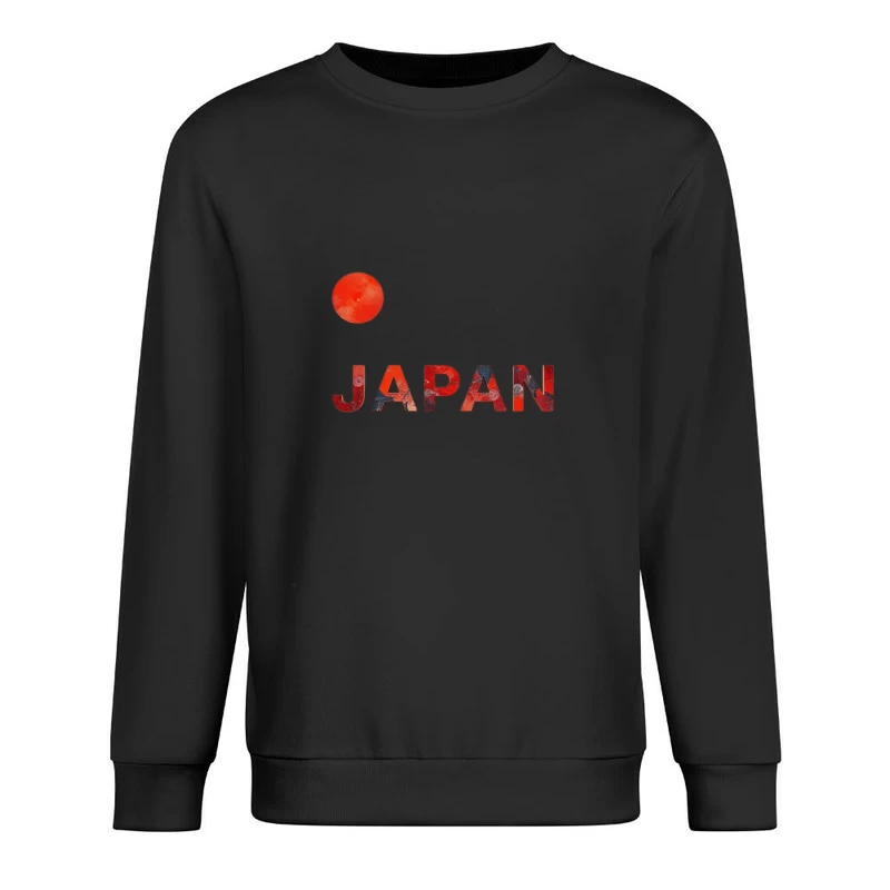 Minimalist Japanese Flag Design with Typography Male Pullover Sweatshirt