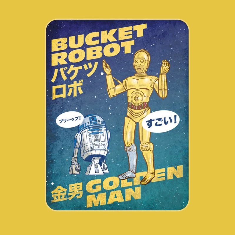 Vintage Japanese Star Wars Droids Poster Art Male T-Shirt