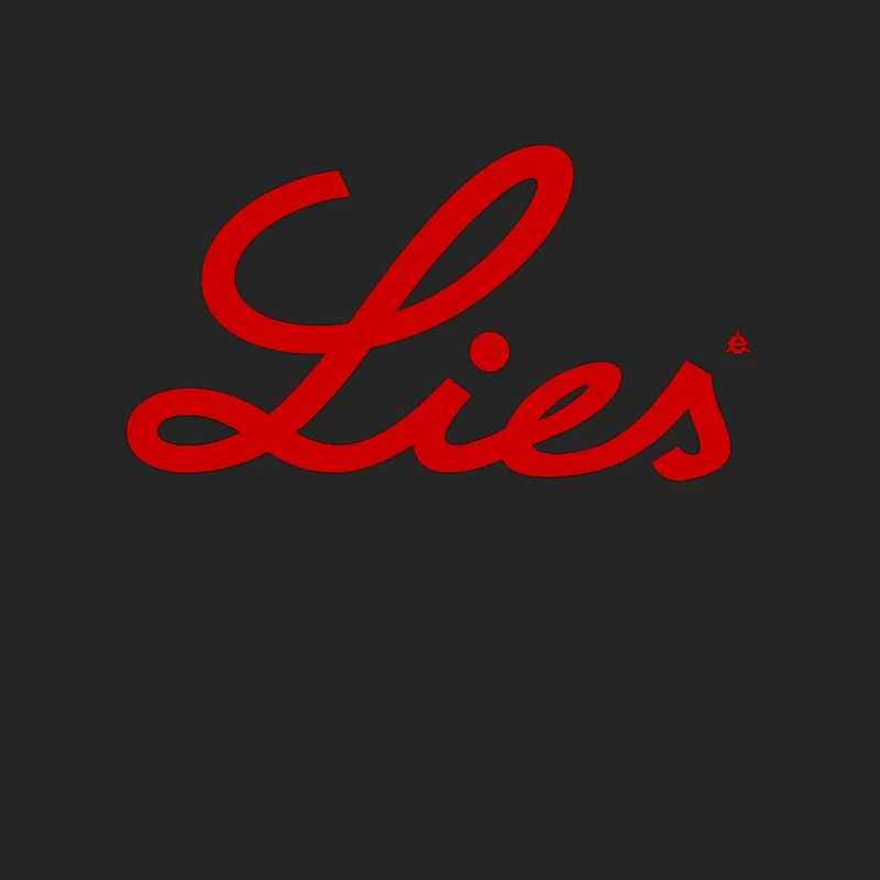 Red Cursive "Lies" Typography Logo Male Pullover Sweatshirt