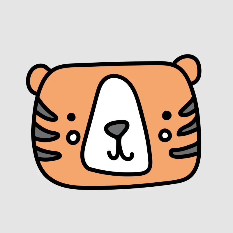 Visage de tigre dessiné, illustration mignonne Homme Sweat à capuche