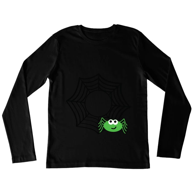 Araignée verte dans sa toile Femme Manches Longues T-Shirt