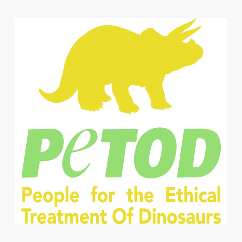 PETOD: People for the Ethical Treatment of Dinosaurs Logo Throw Pillow