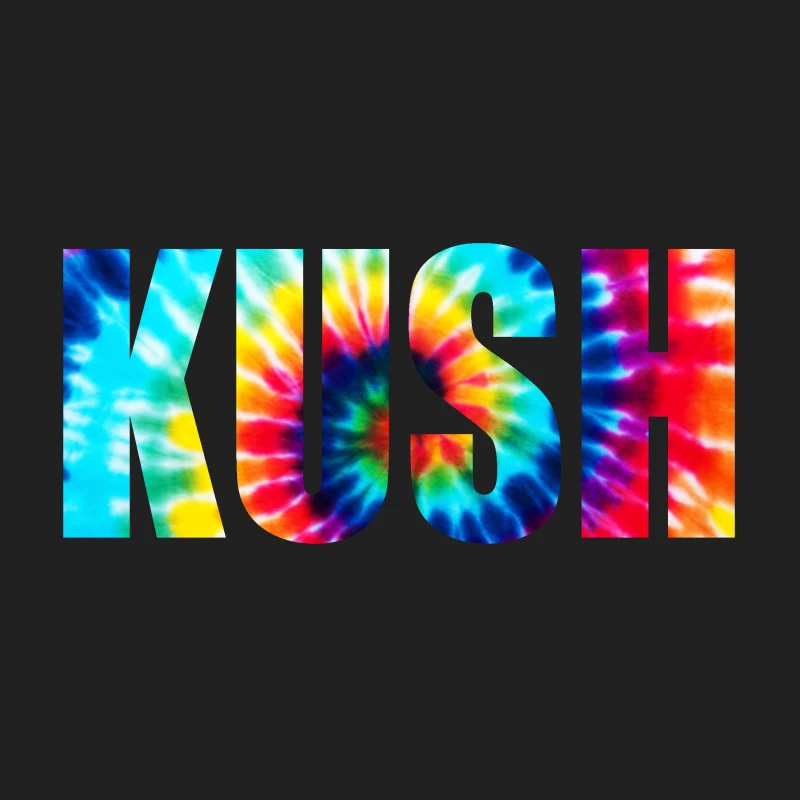 Colorful Tie-Dye KUSH Text Bucket Hat
