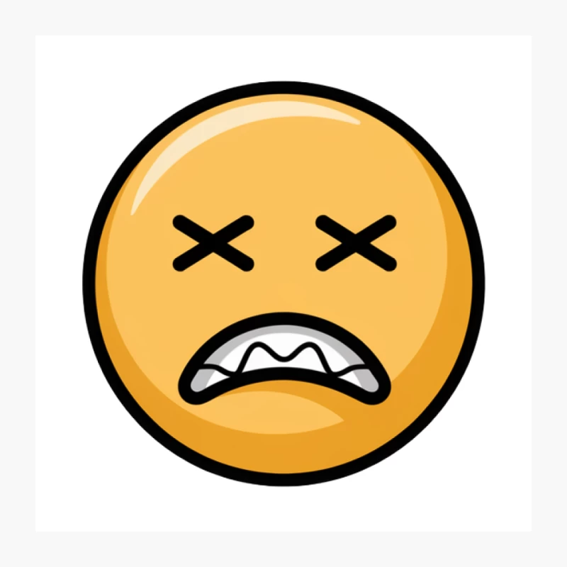 Frustrated Yellow Emoji Face Pin