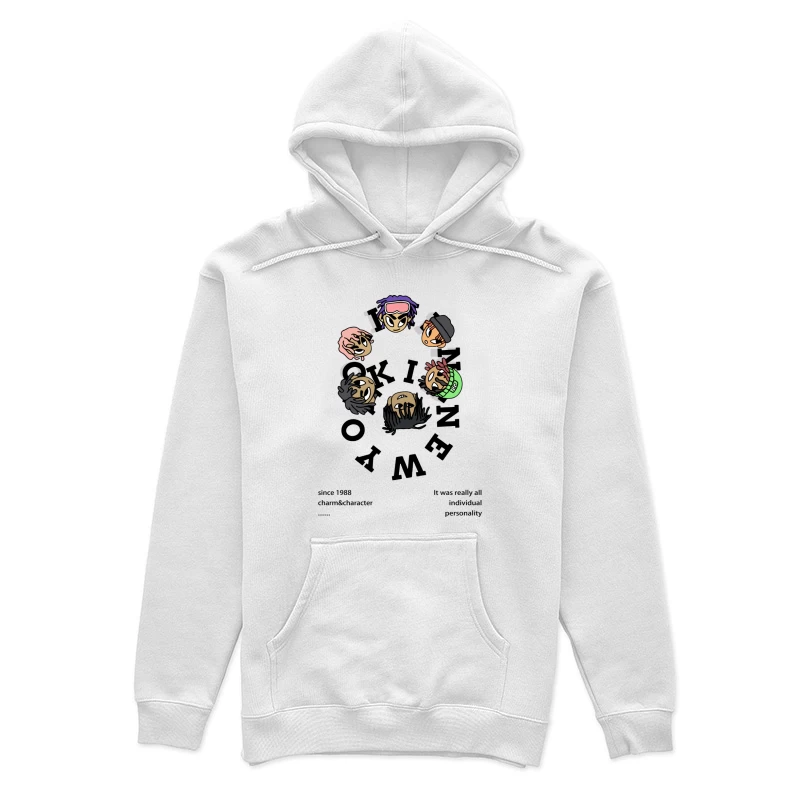 Bunte Cartoon-Charaktere im Kreis Damen Pullover Hoodie