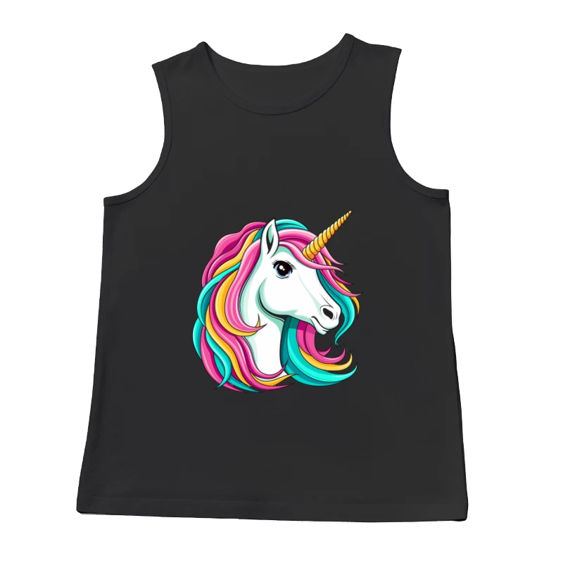 Farbenfrohes Einhornporträt Herren Tanktops