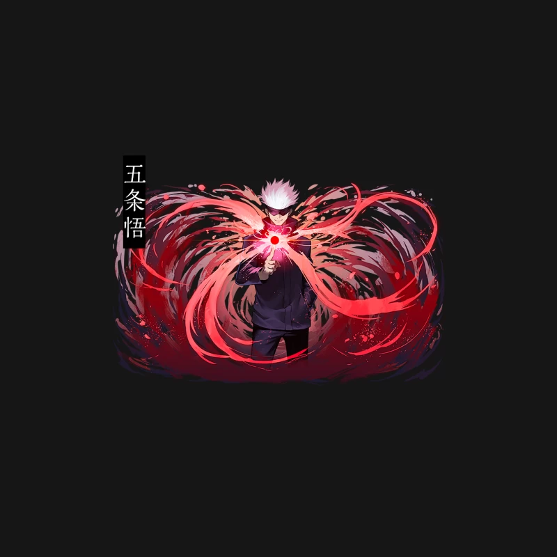 Anime-Charakter mit Energieaura Herren Langarm T-Shirt