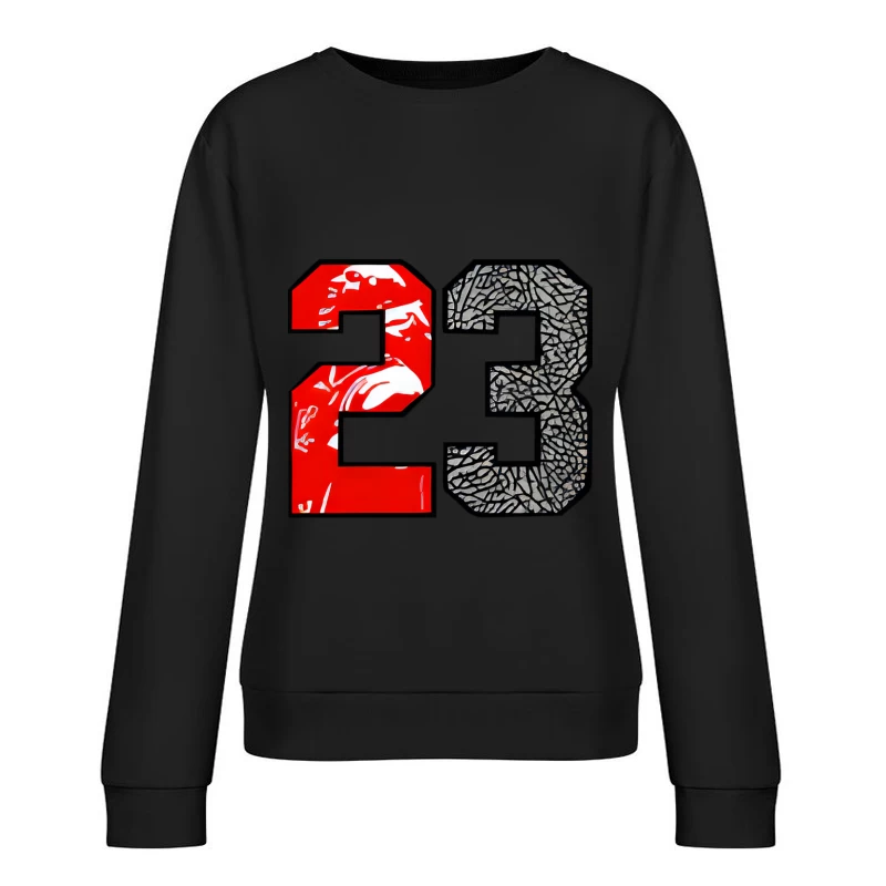 Basketball Design 23 mit Elefantenmuster Damen Pullover Sweatshirt
