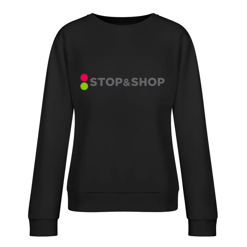 Stop & Shop Retail Brand Logo with Traffic Light Design Female Pullover Sweatshirt