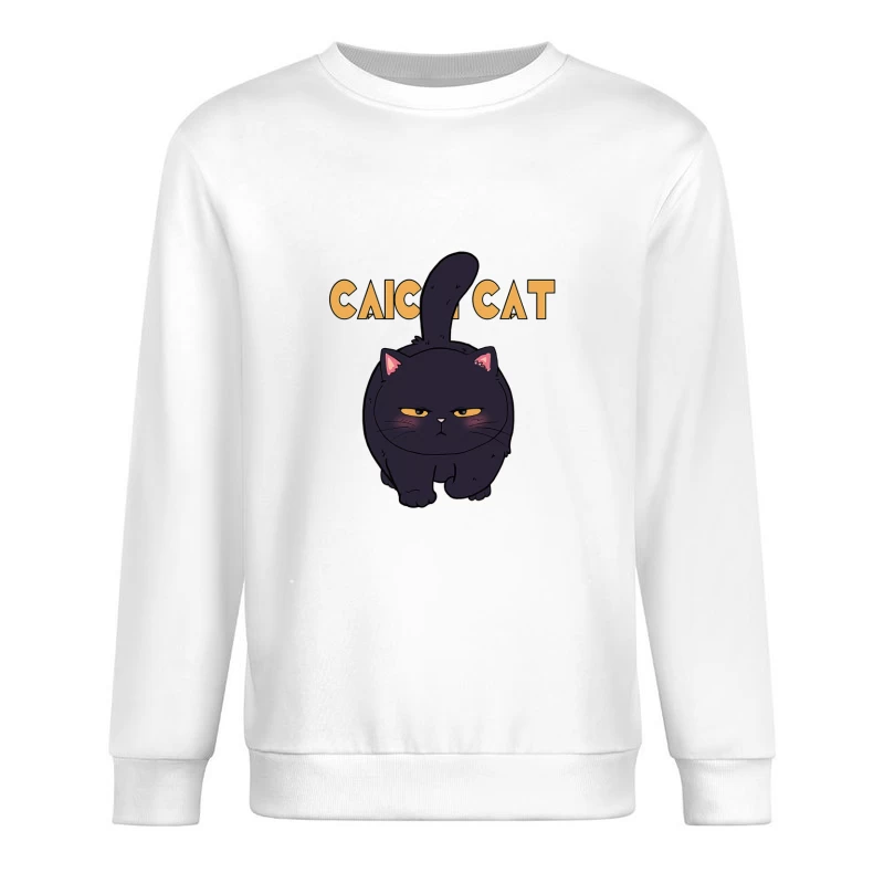 Grummelige schwarze Katze Illustration Herren Pullover Sweatshirt