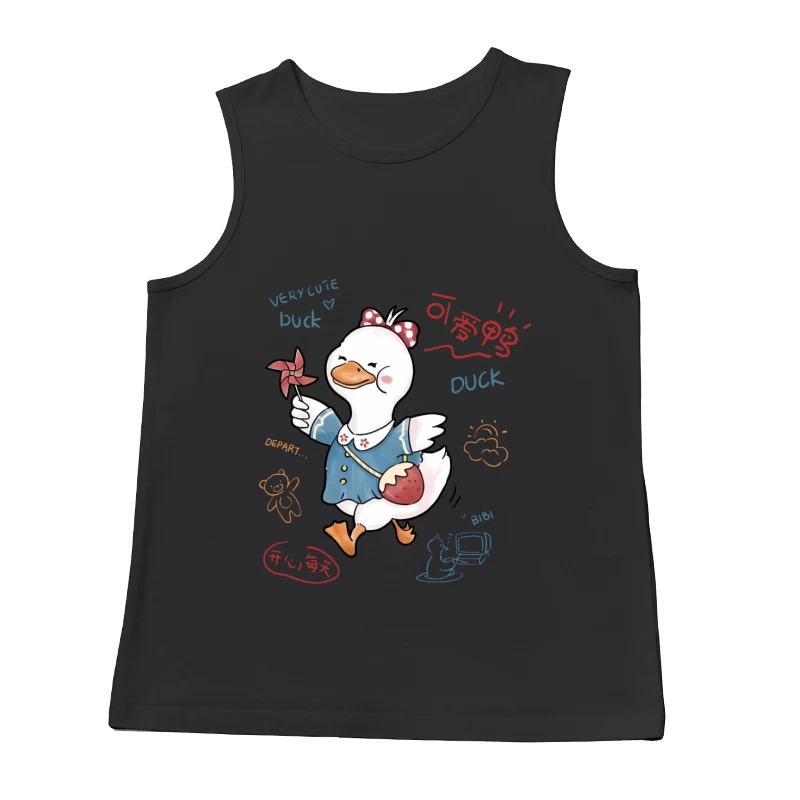 Fröhliche Ente mit Windrad Herren Tanktops