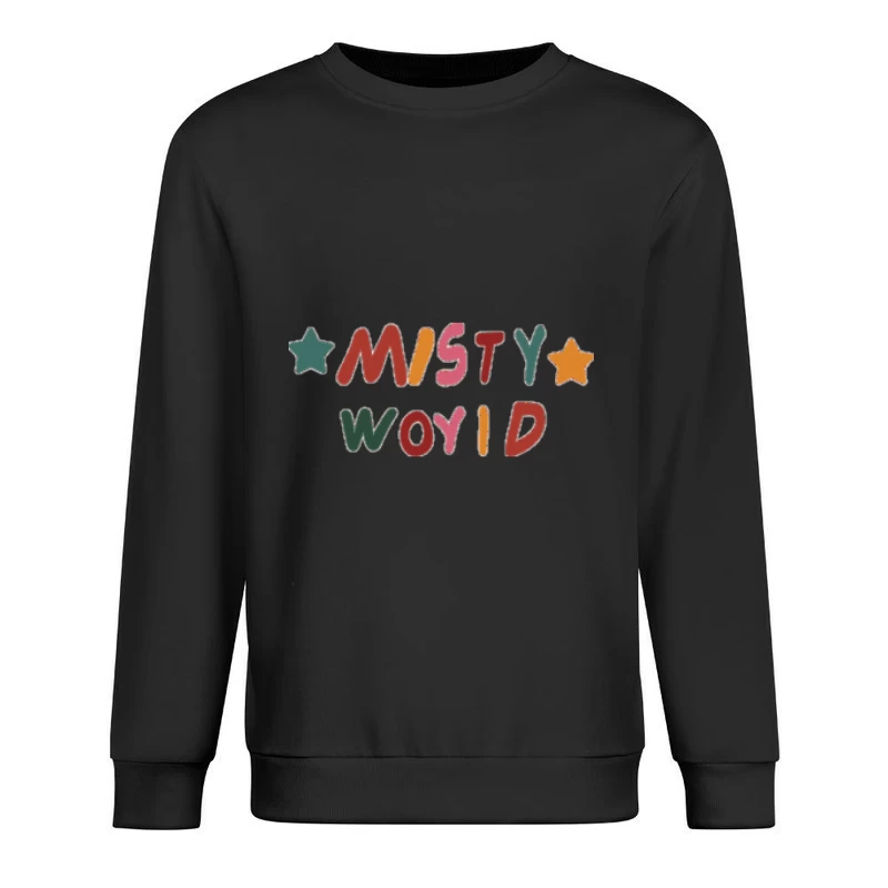 Bunter Schriftzug mit Sternen Herren Pullover Sweatshirt