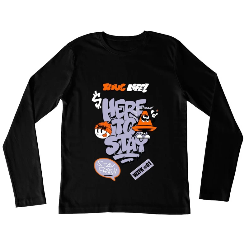 Graffiti Kunstwerk Streetwear Damen Langarm T-Shirt