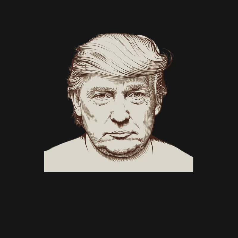 Monochrome Sketch Portrait of Political Figure Male Long Sleeve T-Shirt