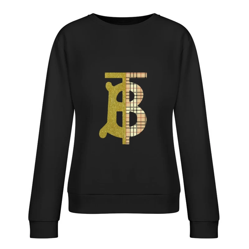 Glitzerndes Alphabet-Design Damen Pullover Sweatshirt