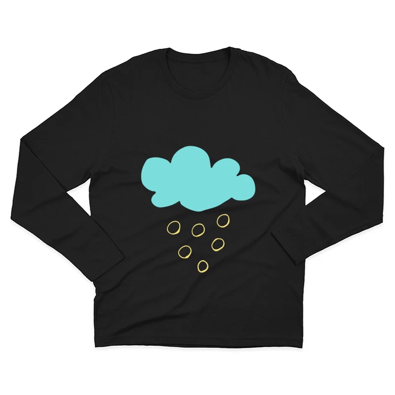 Nuage et Pluie Dessinés Homme Manches Longues T-Shirt