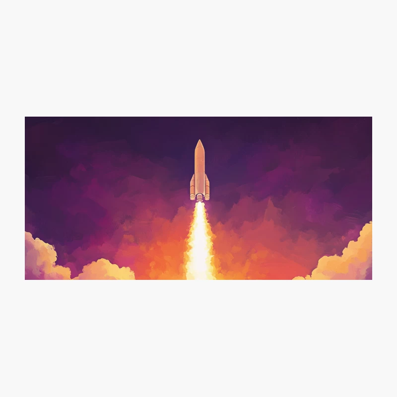 Dramatic Space Shuttle Launch Through Vibrant Clouds Coffee Mug
