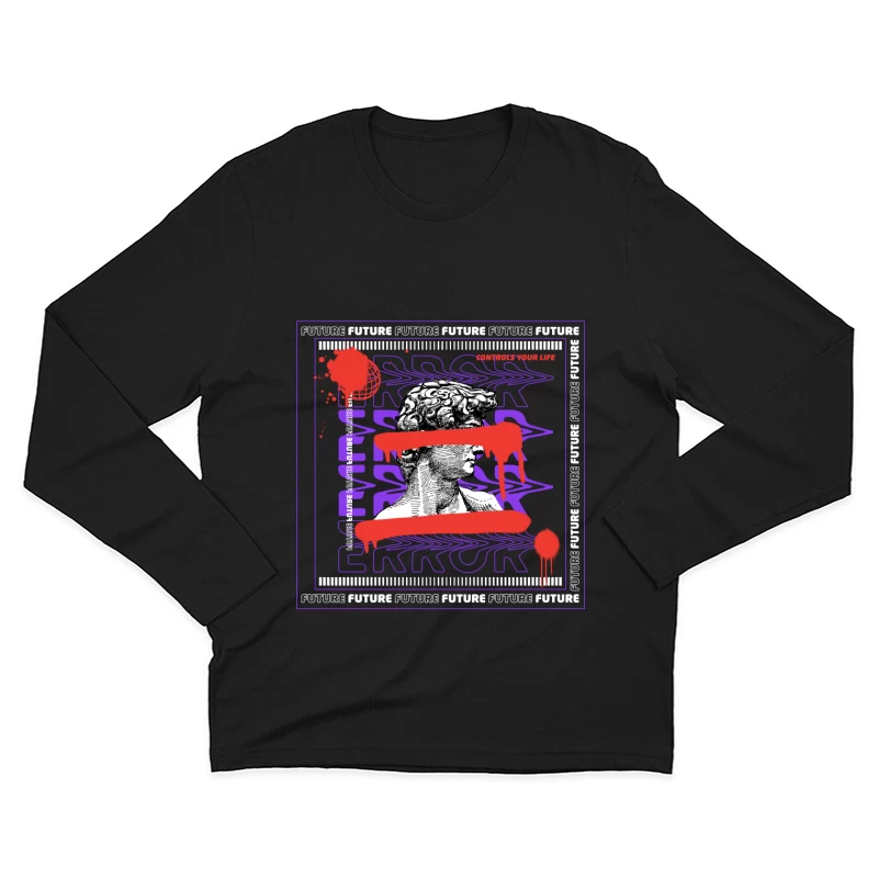 Futuristische David-Fehlerkunst Herren Langarm T-Shirt