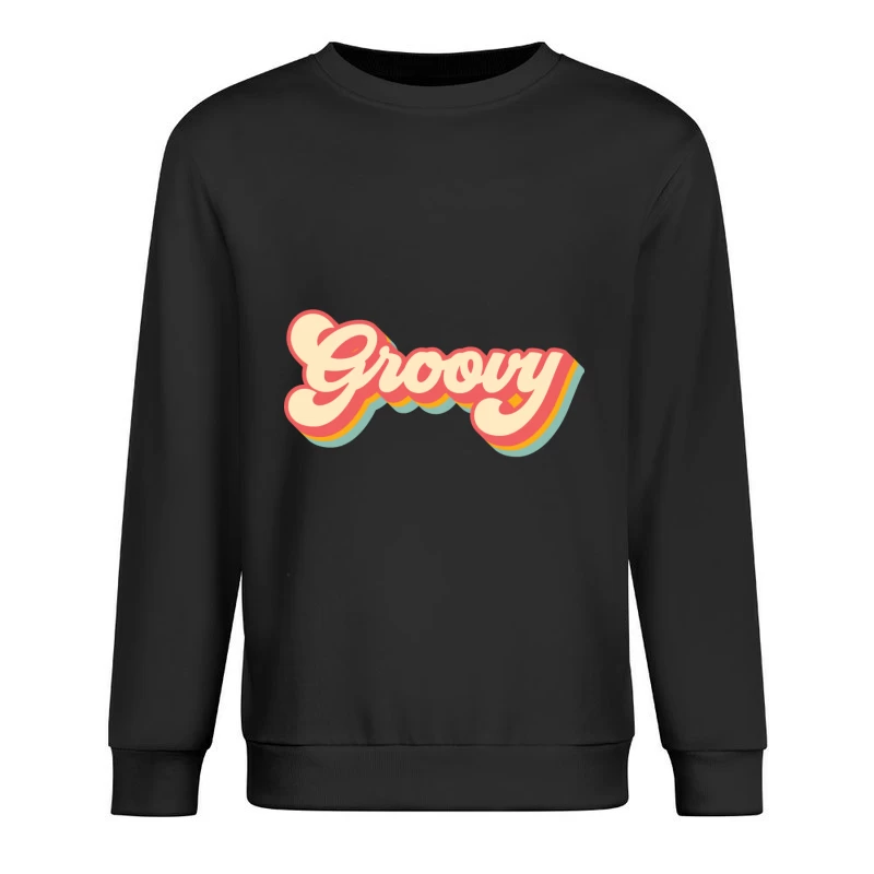 Retro Groovy Schriftzug Herren Pullover Sweatshirt