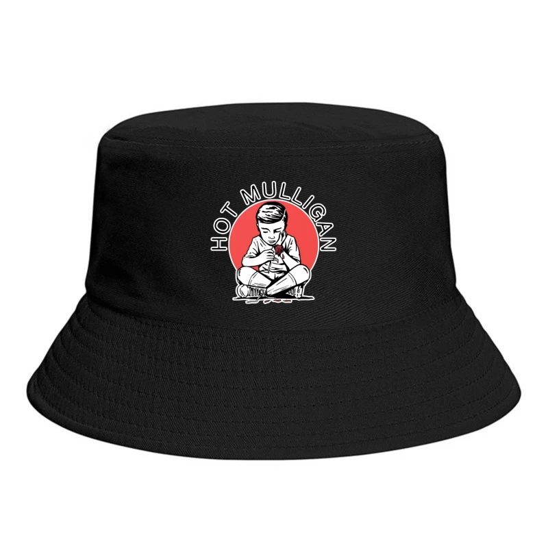 Hot Mulligan Band Logo with Retro Illustration Bucket Hat