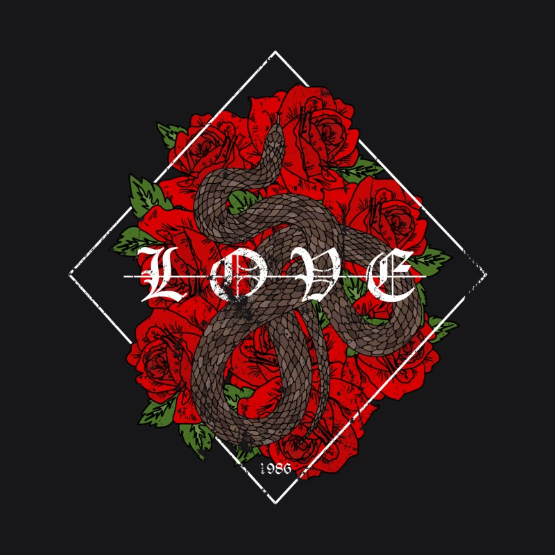 Amour en Serpent et Roses Homme Sweat à capuche