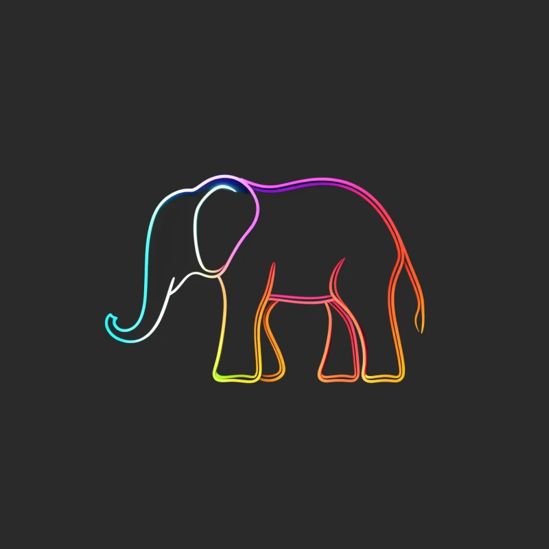 Colorful Abstract Elephant Outline Art Baseball Cap