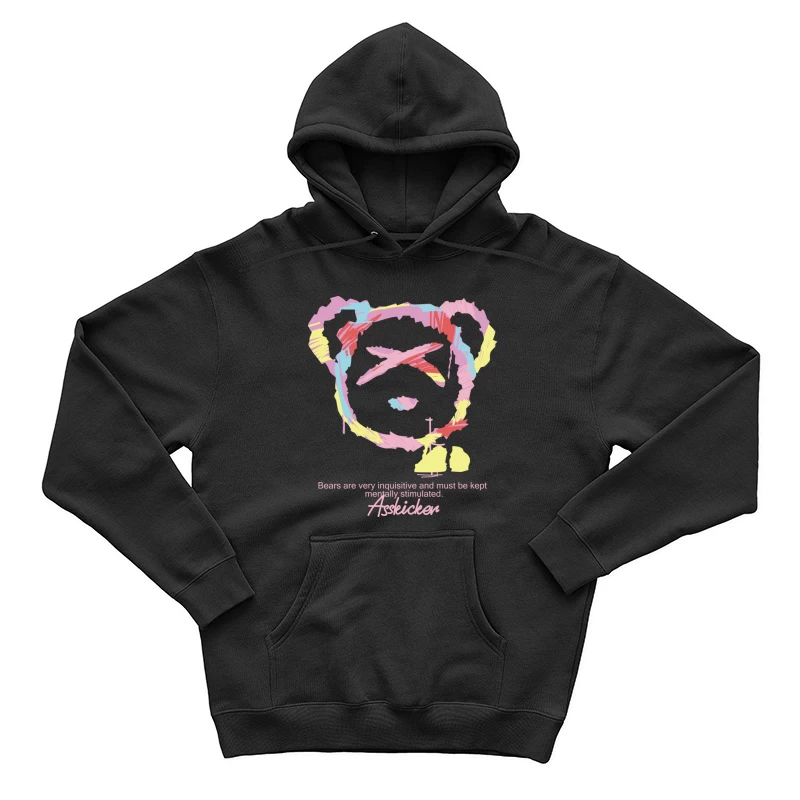 Bunter Bärenkopf mit Spruch Herren Pullover Hoodie
