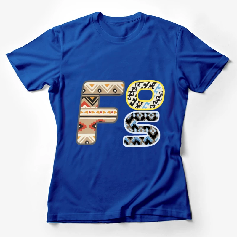 Bunter Tribal Initialen Damen T-Shirt