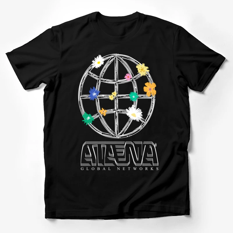 Athena Global Network Logo mit Blumen Herren T-Shirt