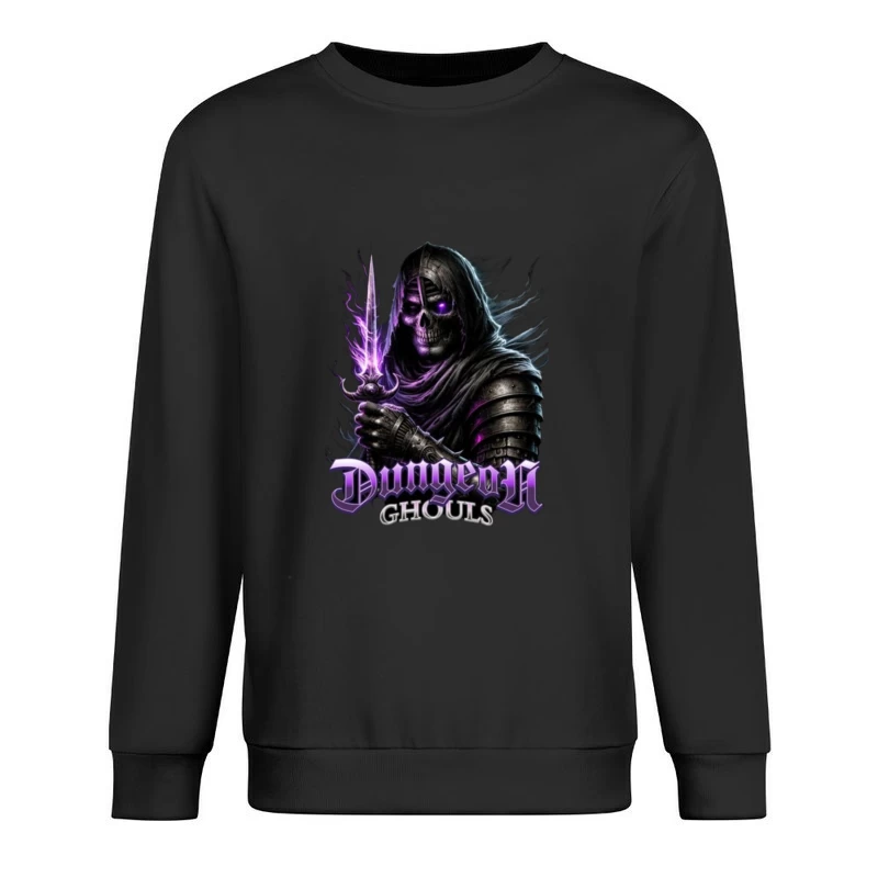 Ethereal Dark Knight with Purple Magic - Dungeon Ghouls Male Pullover Sweatshirt