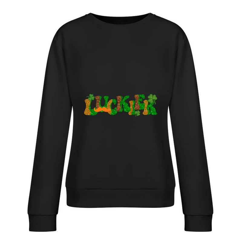 Bunter Glücksklee-Entwurf Damen Pullover Sweatshirt