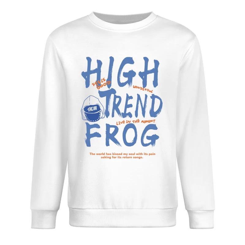 Modisches Froschdesign mit inspirierendem Zitat Herren Pullover Sweatshirt