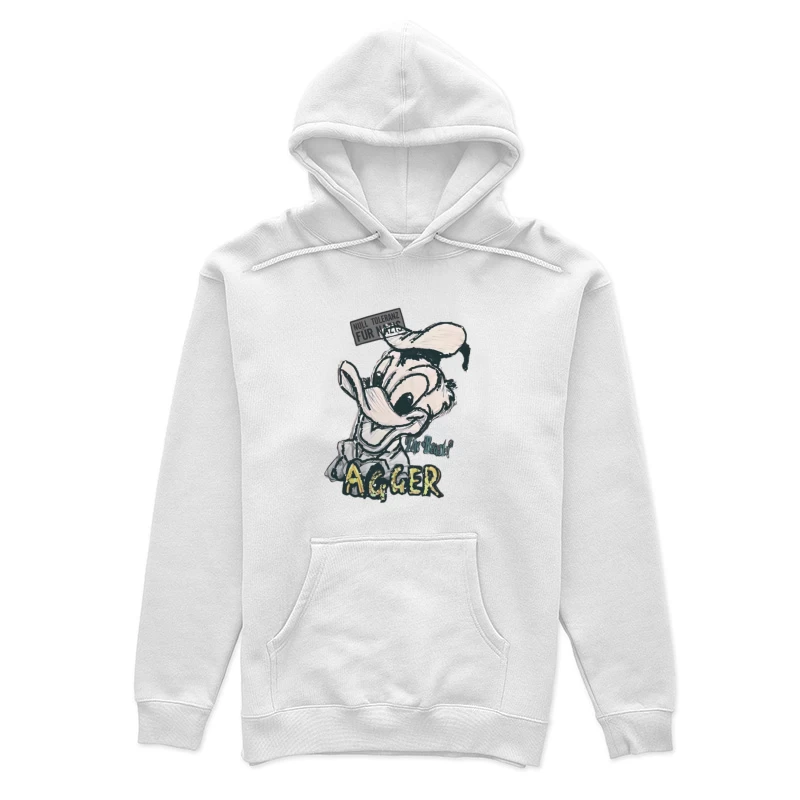 Papera caricatura con testo e dichiarazione Felpa con cappuccio Donna