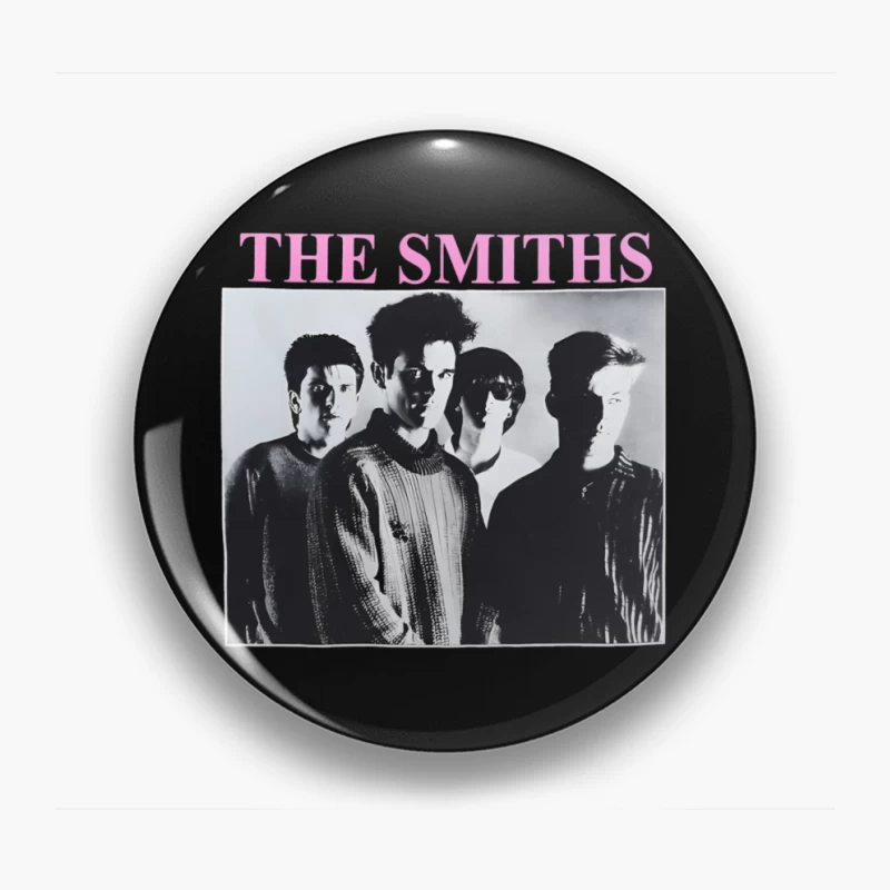 The Smiths Classic Black and White Band Album Cover from the 1980s Pin