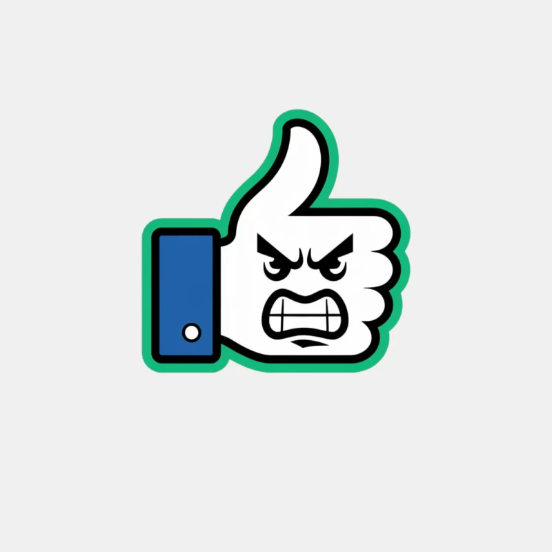 Angry Cartoon Thumbs Up Social Media Icon Male Tank Top