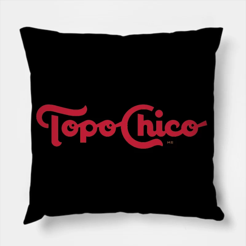 Topo Chico Vintage-Style Red Logo Design Throw Pillow