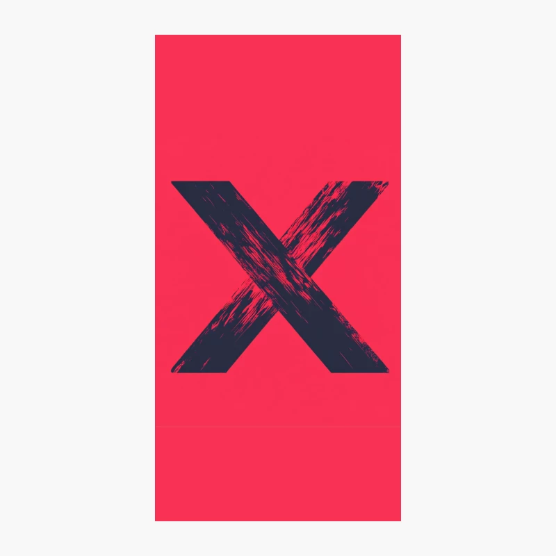 Bold Grunge X Logo on Red Background iPhone Case