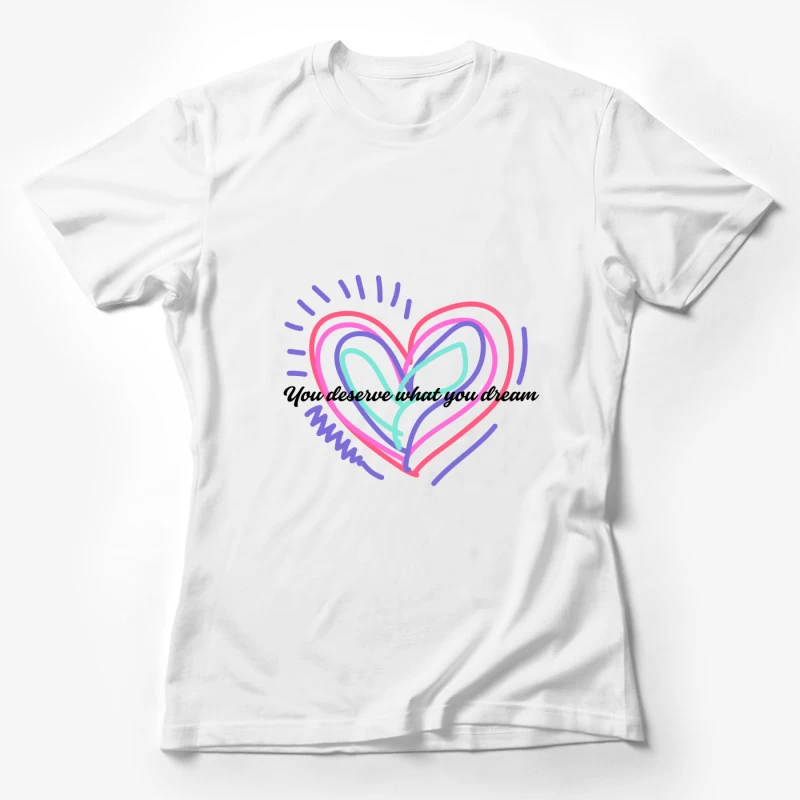 Buntes Herzdesign Damen T-Shirt