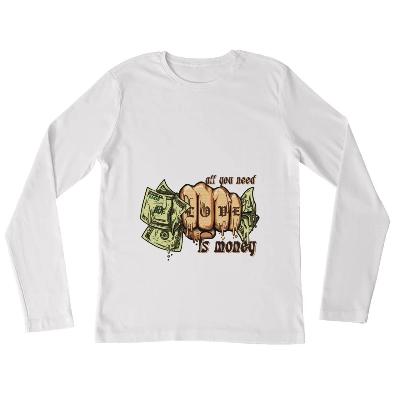Liebe und Geld Damen Langarm T-Shirt